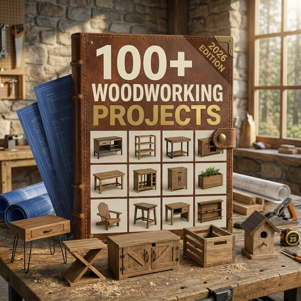 +100 Woodworking Plans & Crafting Blueprints (With Full Materials Cut List & 3D Diagrams